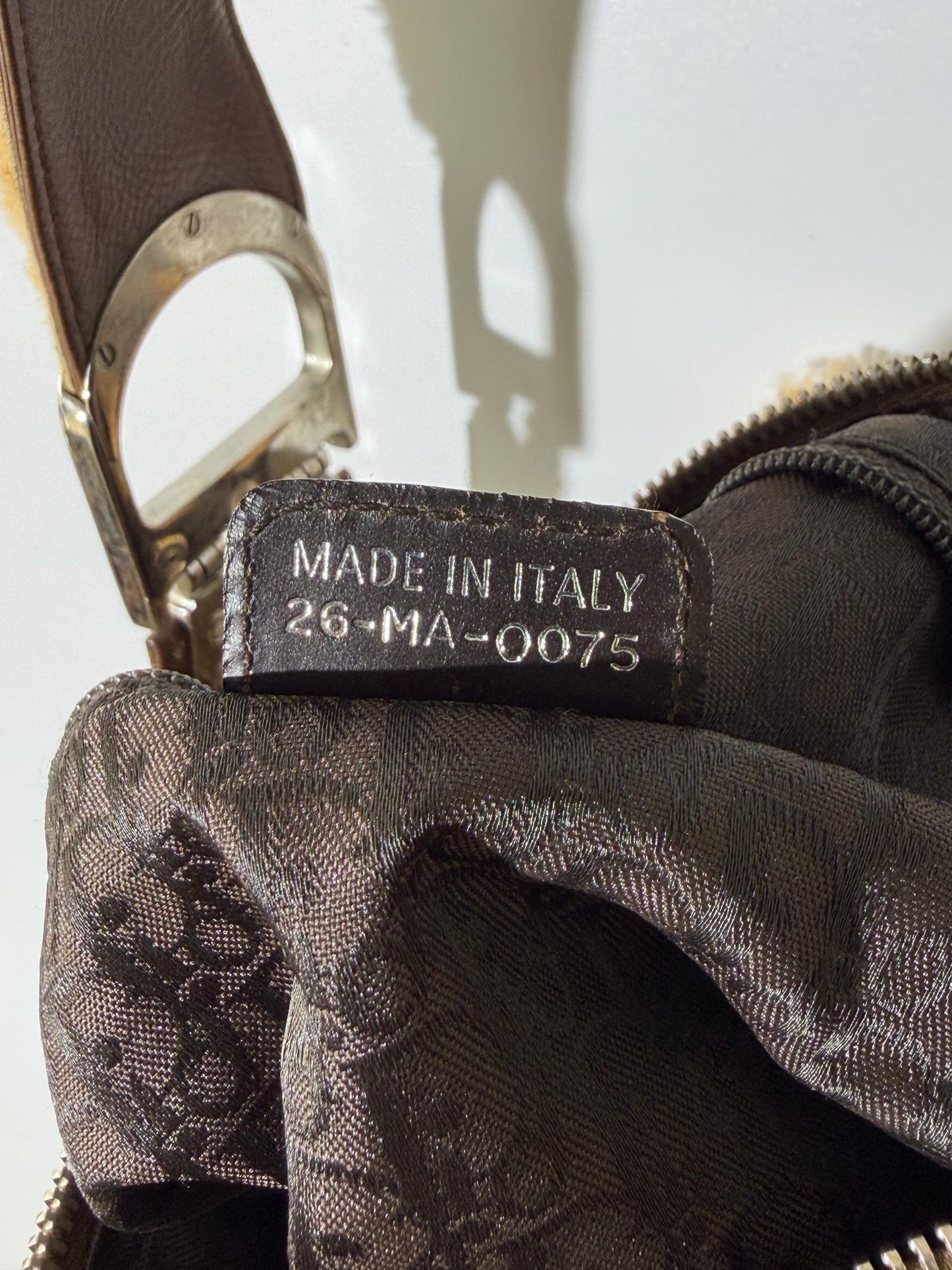 Christian Dior Shearling Flight Baguette Bag