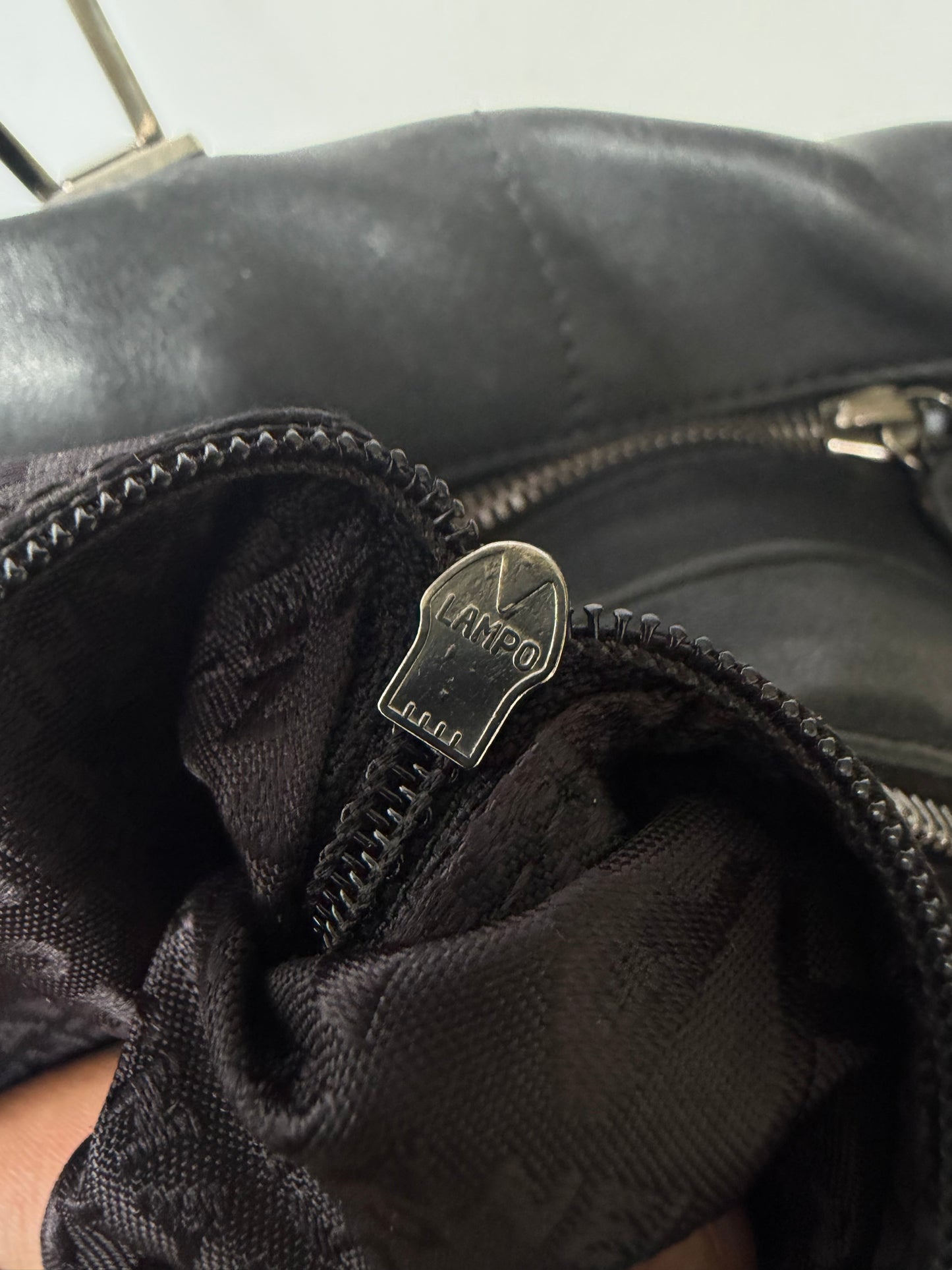 Vintage Chanel Black Lambskin Chocolate Bar Boston Bag