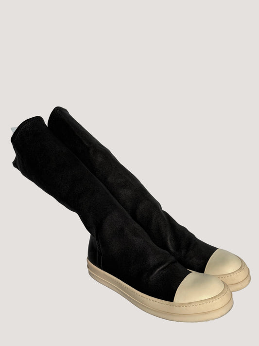 Rick Owens Black Stretched Fabric Sock Boots