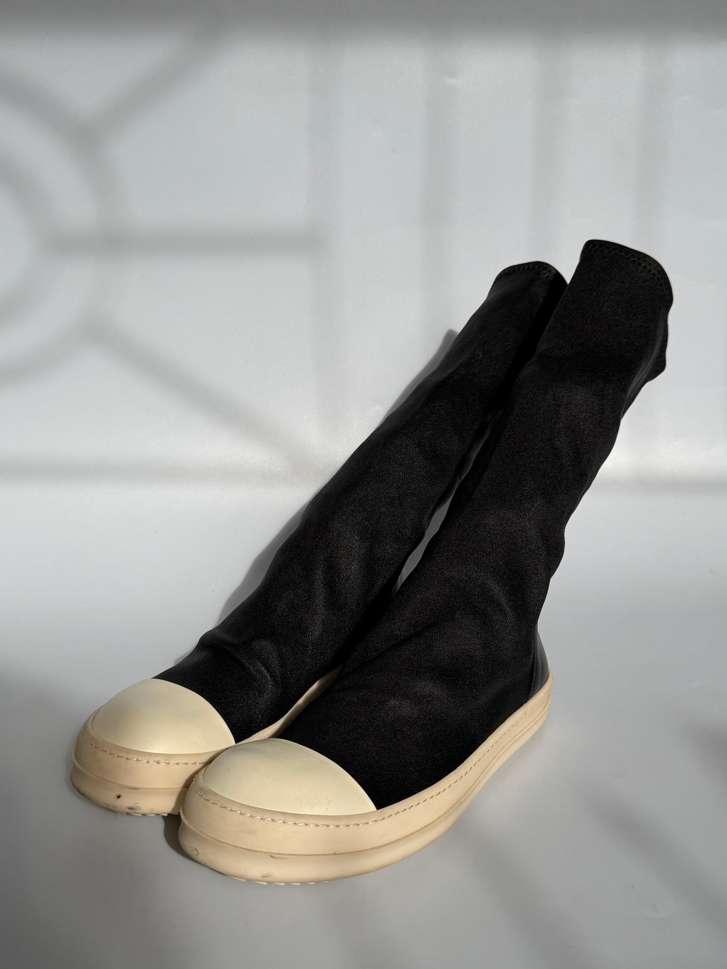 Rick Owens Black Stretched Fabric Sock Boots