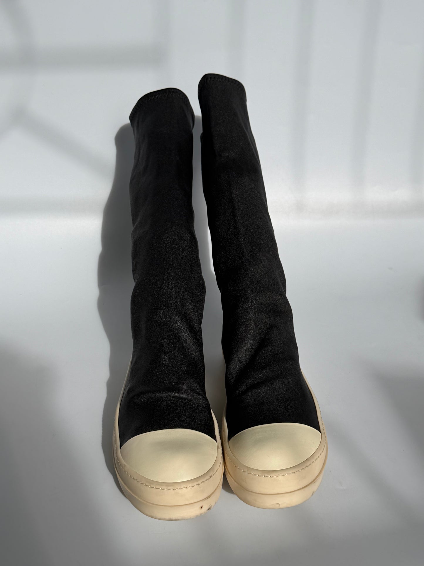 Rick Owens Black Stretched Fabric Sock Boots