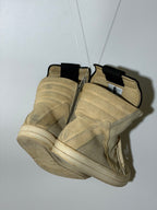 Rick Owens Geobasket Beige Suede Sneakers
