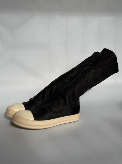 Rick Owens Black Stretched Fabric Sock Boots