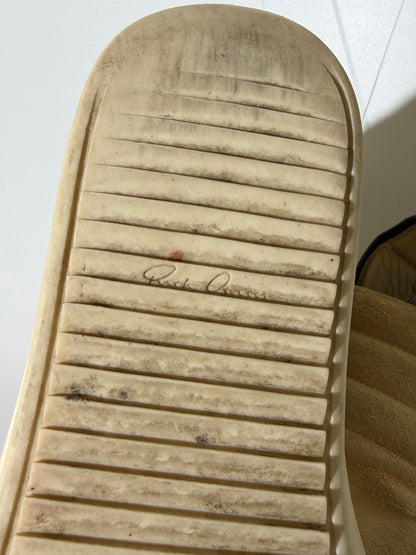 Rick Owens Geobasket Beige Suede Sneakers