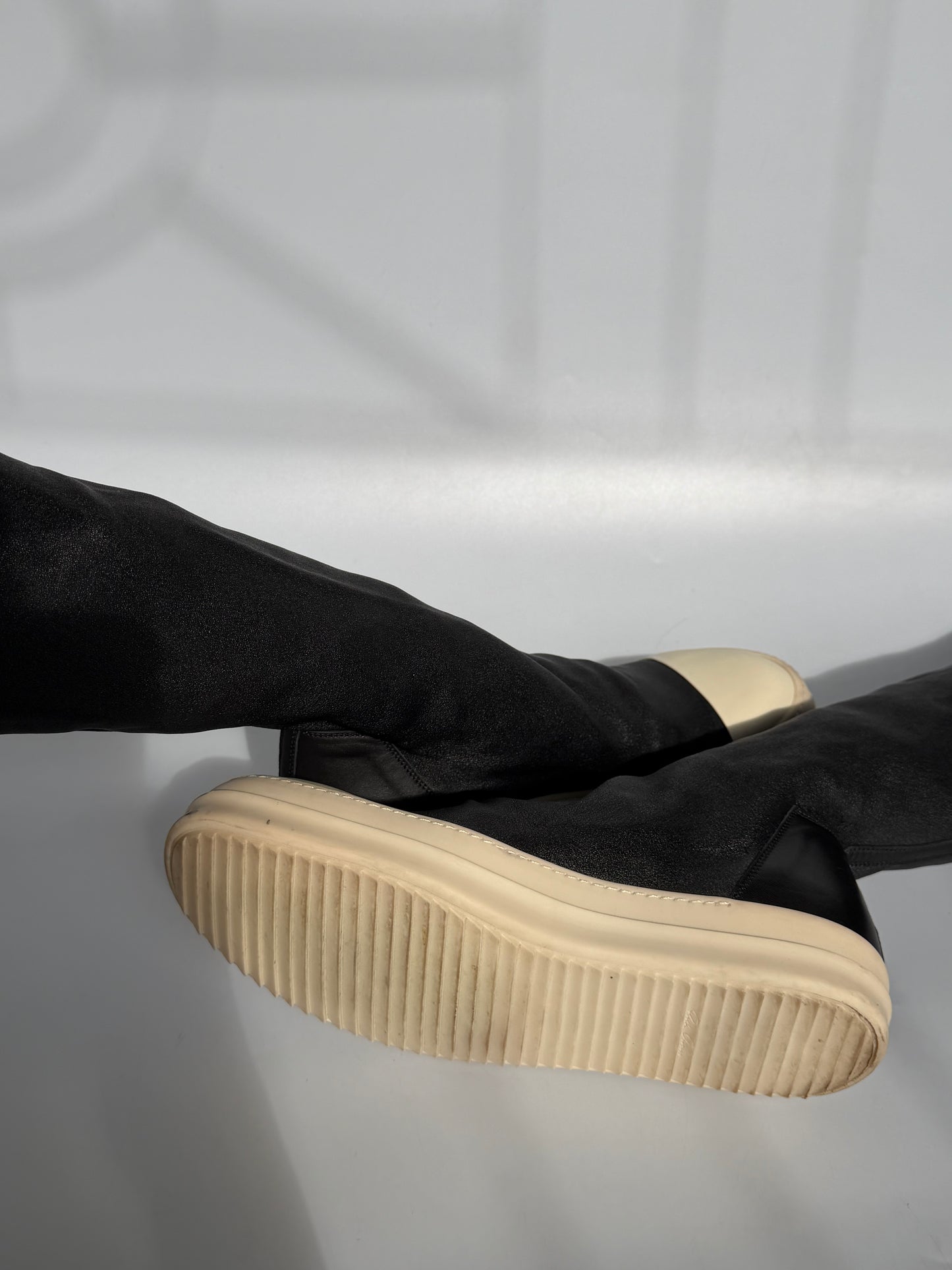 Rick Owens Black Stretched Fabric Sock Boots