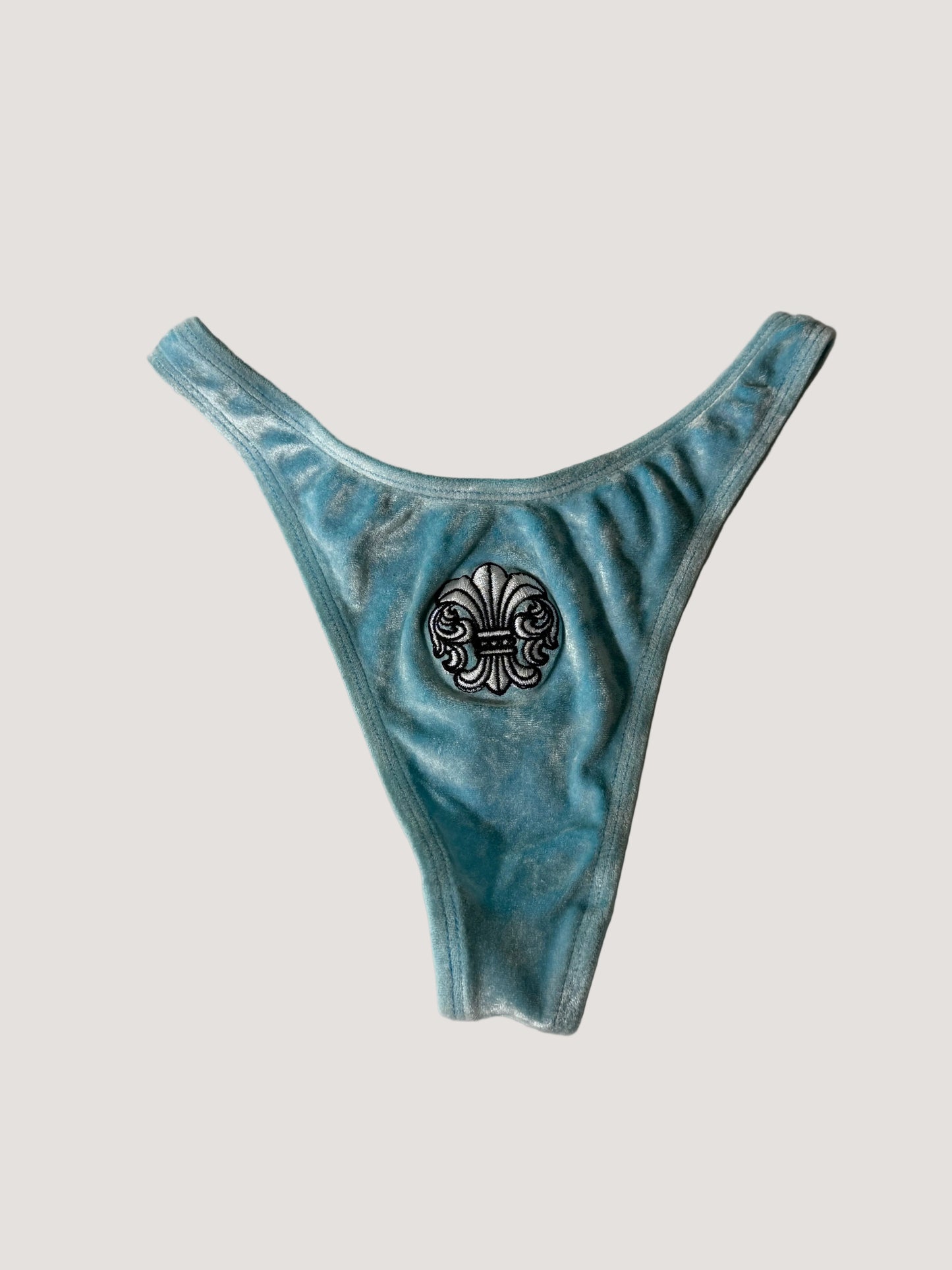 Chrome Hearts Blue Velvet Fluer Thong