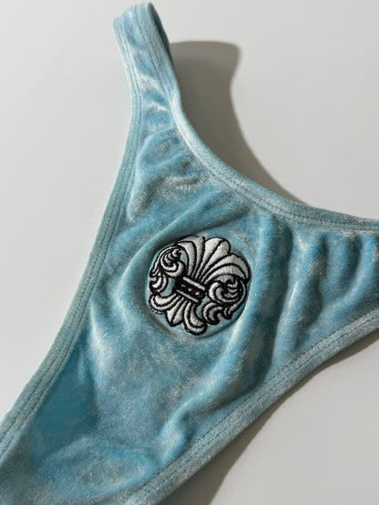 Chrome Hearts Blue Velvet Fluer Thong
