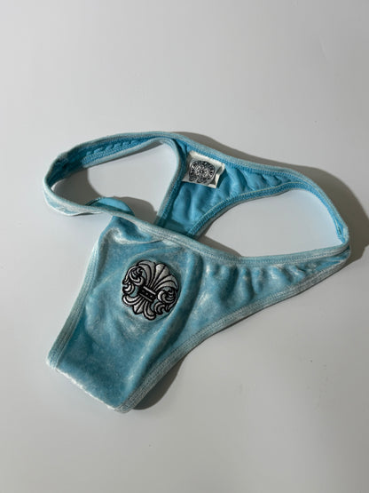 Chrome Hearts Blue Velvet Fluer Thong
