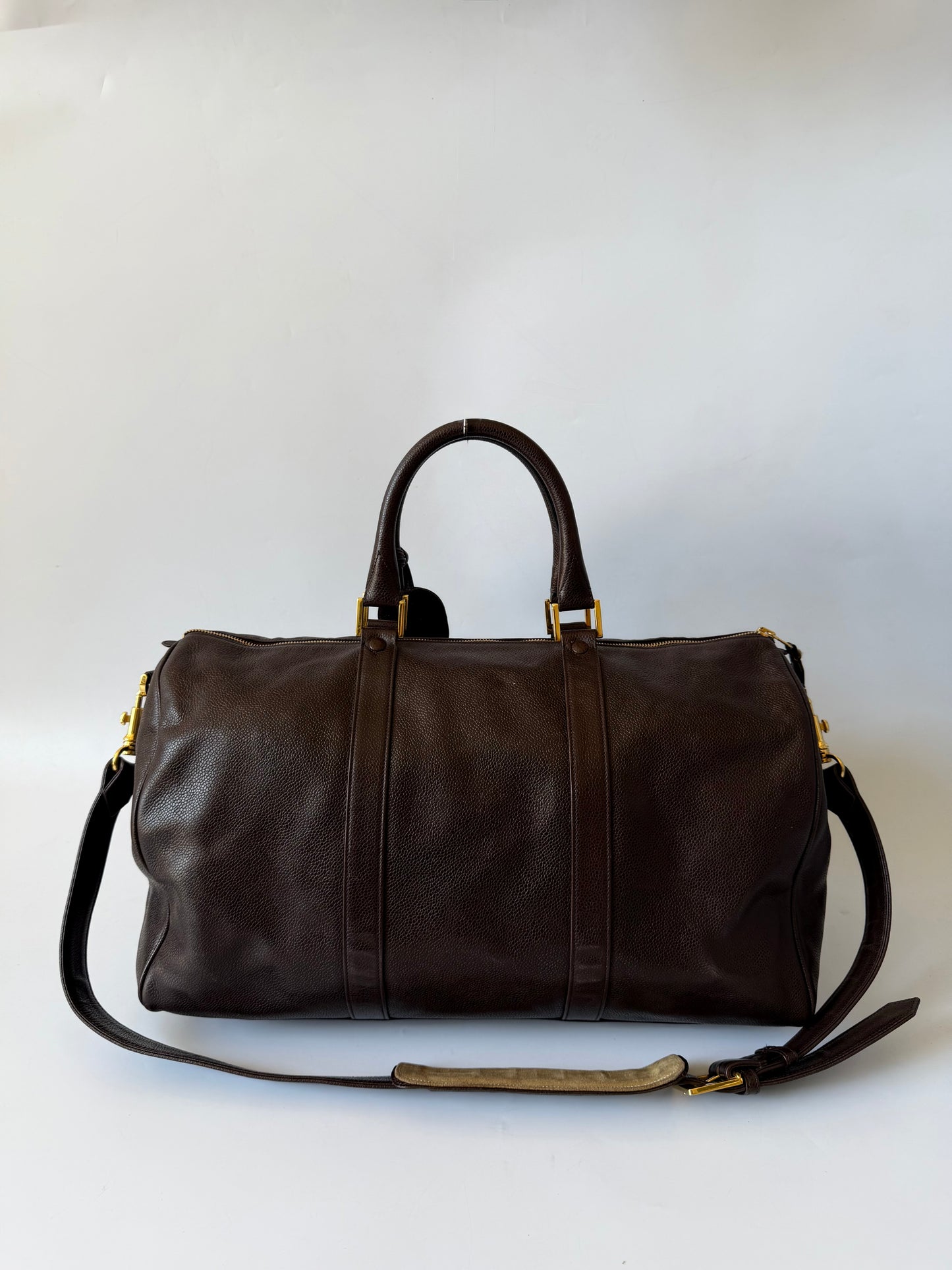 Vintage Chanel Brown Caviar Boston Bag