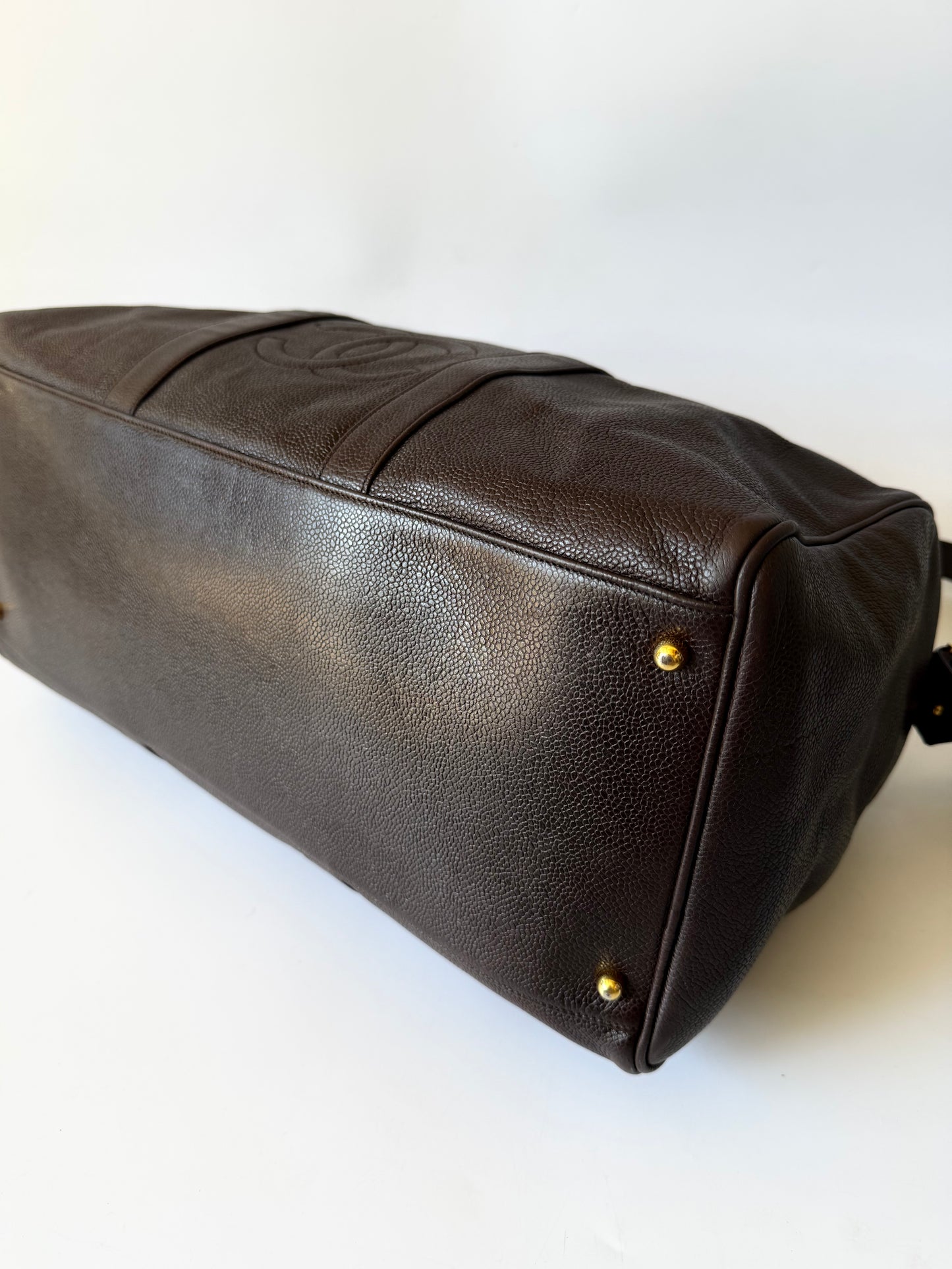 Vintage Chanel Brown Caviar Boston Bag