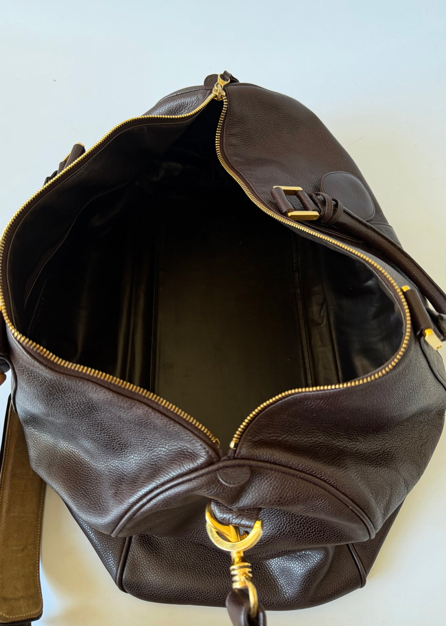 Vintage Chanel Brown Caviar Boston Bag