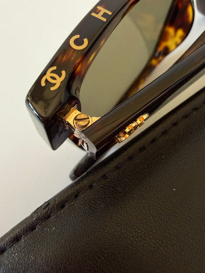 Chanel Acetate Square Sunglasses in Tortoise