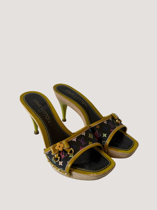 Louis Vuitton 2000's Takashi Murakami Monogram Wooden Heels