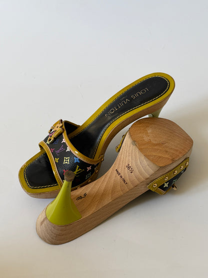 Louis Vuitton 2000's Takashi Murakami Monogram Wooden Heels