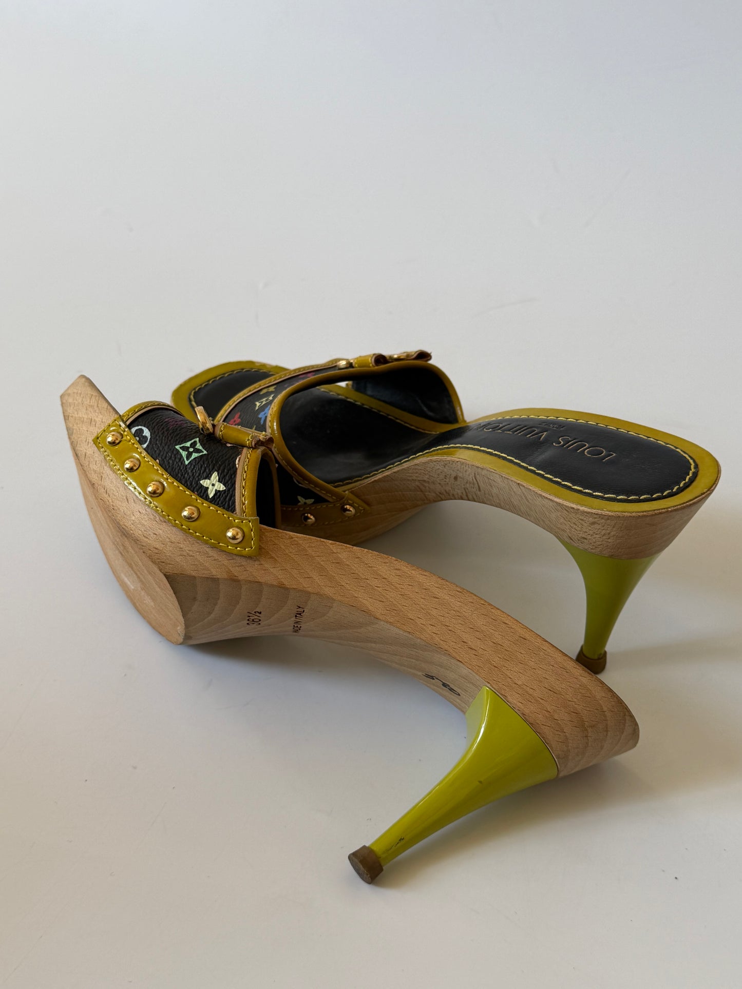 Louis Vuitton 2000's Takashi Murakami Monogram Wooden Heels