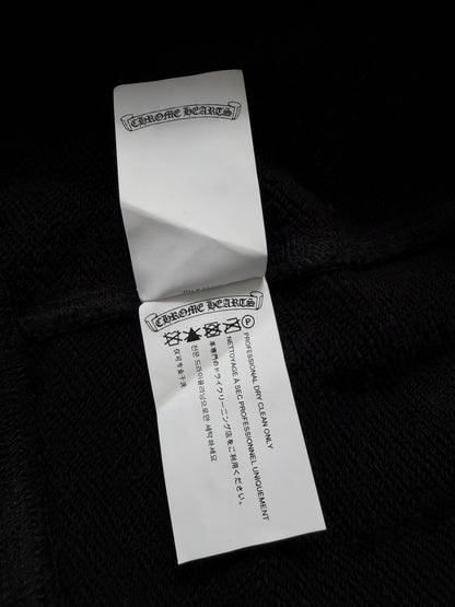 Chrome Hearts Black Leather Cross Patch Zip Up Hoodie