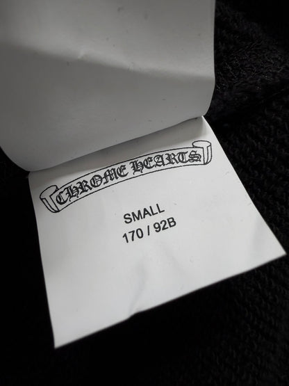 Chrome Hearts Black Leather Cross Patch Zip Up Hoodie