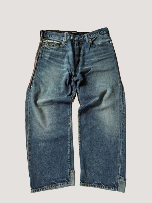 Undercover Switching Leather Denim Pants