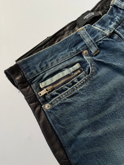 Undercover Switching Leather Denim Pants