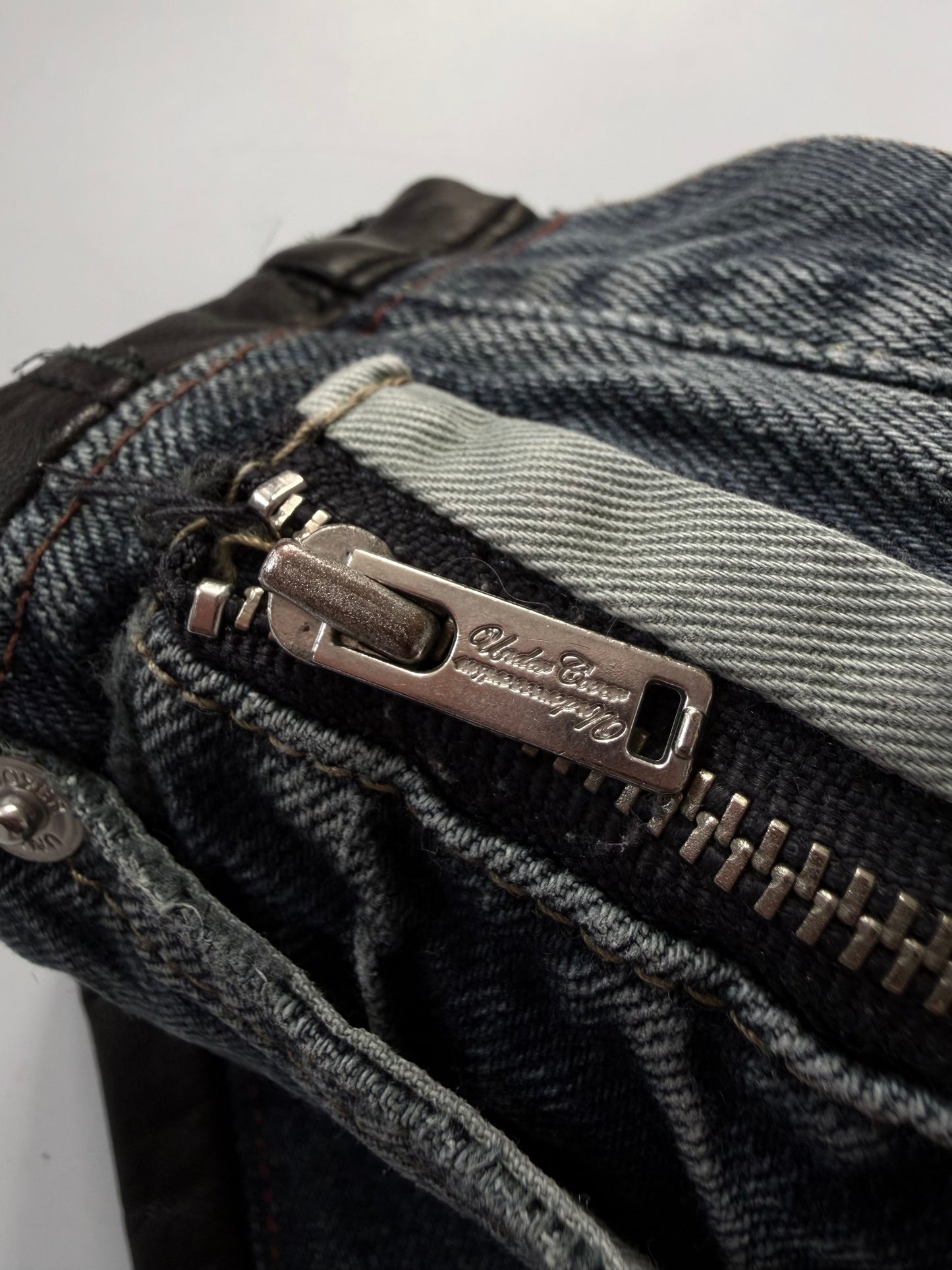 Undercover Switching Leather Denim Pants