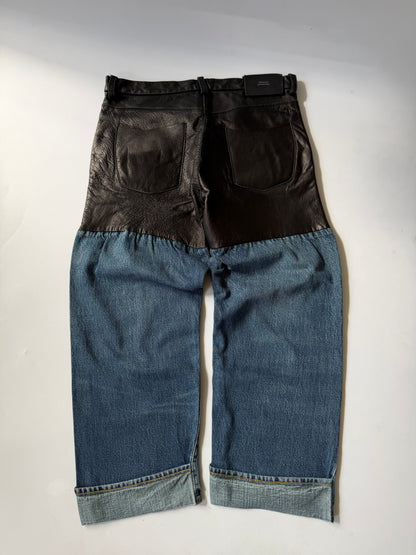 Undercover Switching Leather Denim Pants