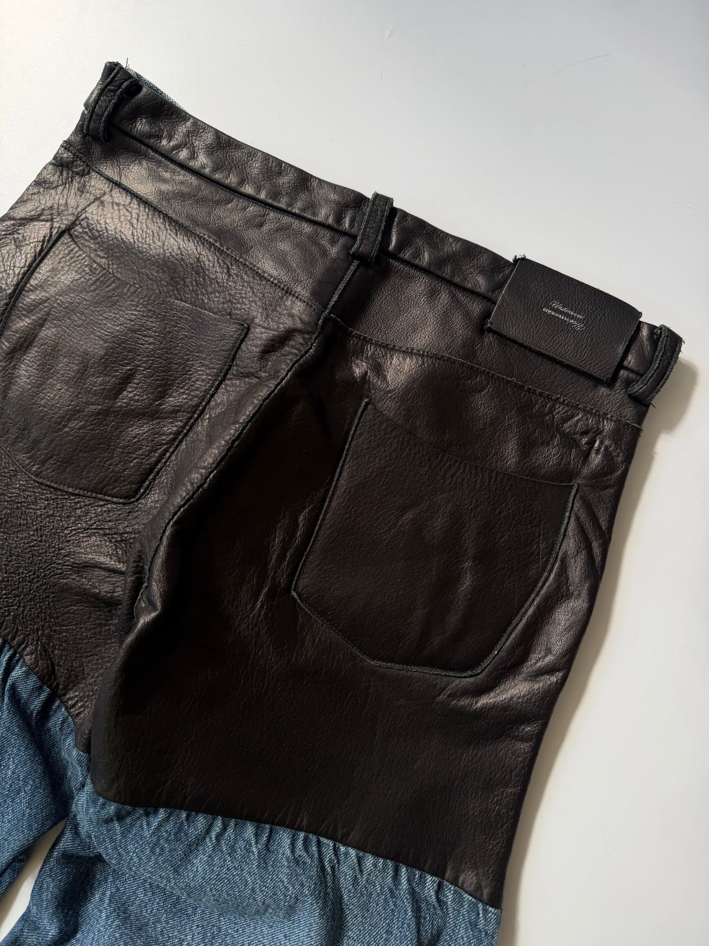 Undercover Switching Leather Denim Pants