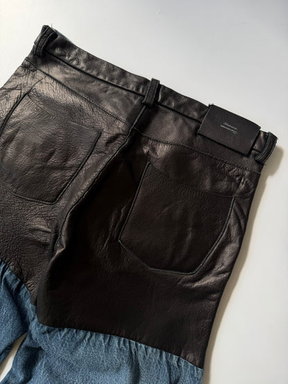 Undercover Switching Leather Denim Pants