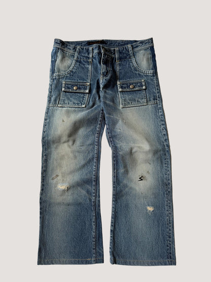 Undercover SS20006 T Chuuut Painted Denim Cargo Pants