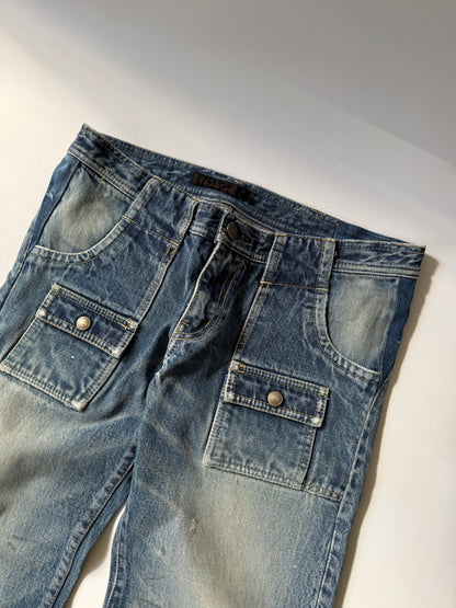 Undercover SS20006 T Chuuut Painted Denim Cargo Pants