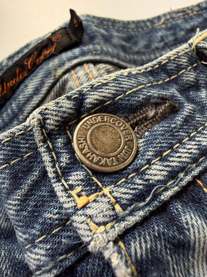Undercover SS20006 T Chuuut Painted Denim Cargo Pants