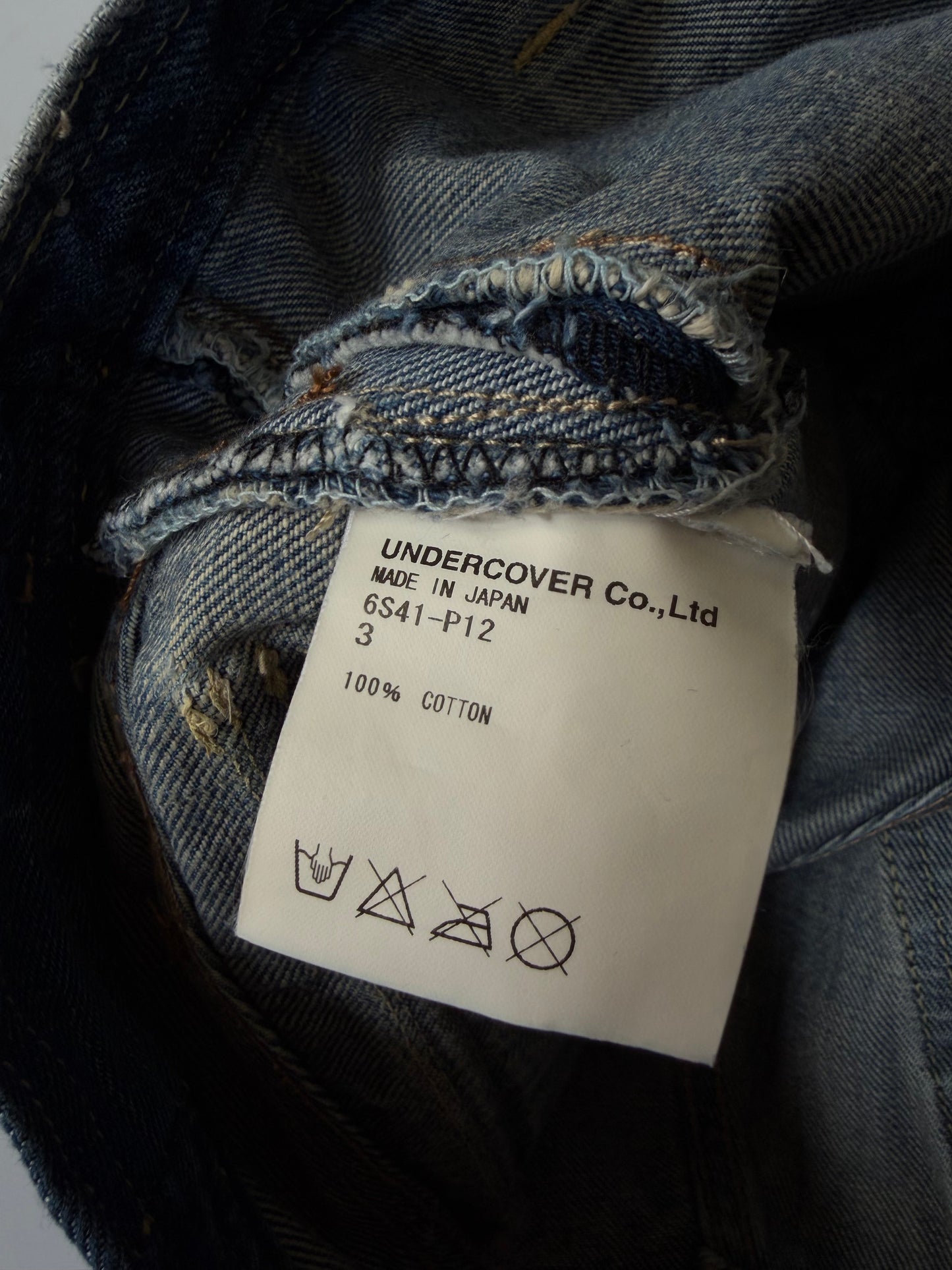 Undercover SS20006 T Chuuut Painted Denim Cargo Pants