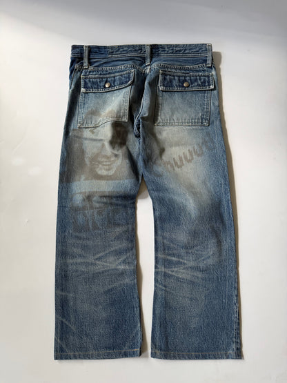 Undercover SS20006 T Chuuut Painted Denim Cargo Pants