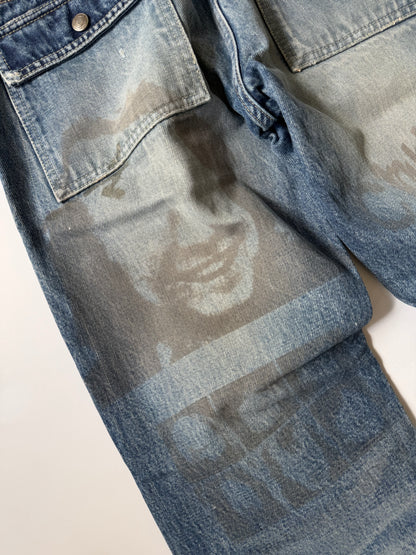 Undercover SS20006 T Chuuut Painted Denim Cargo Pants
