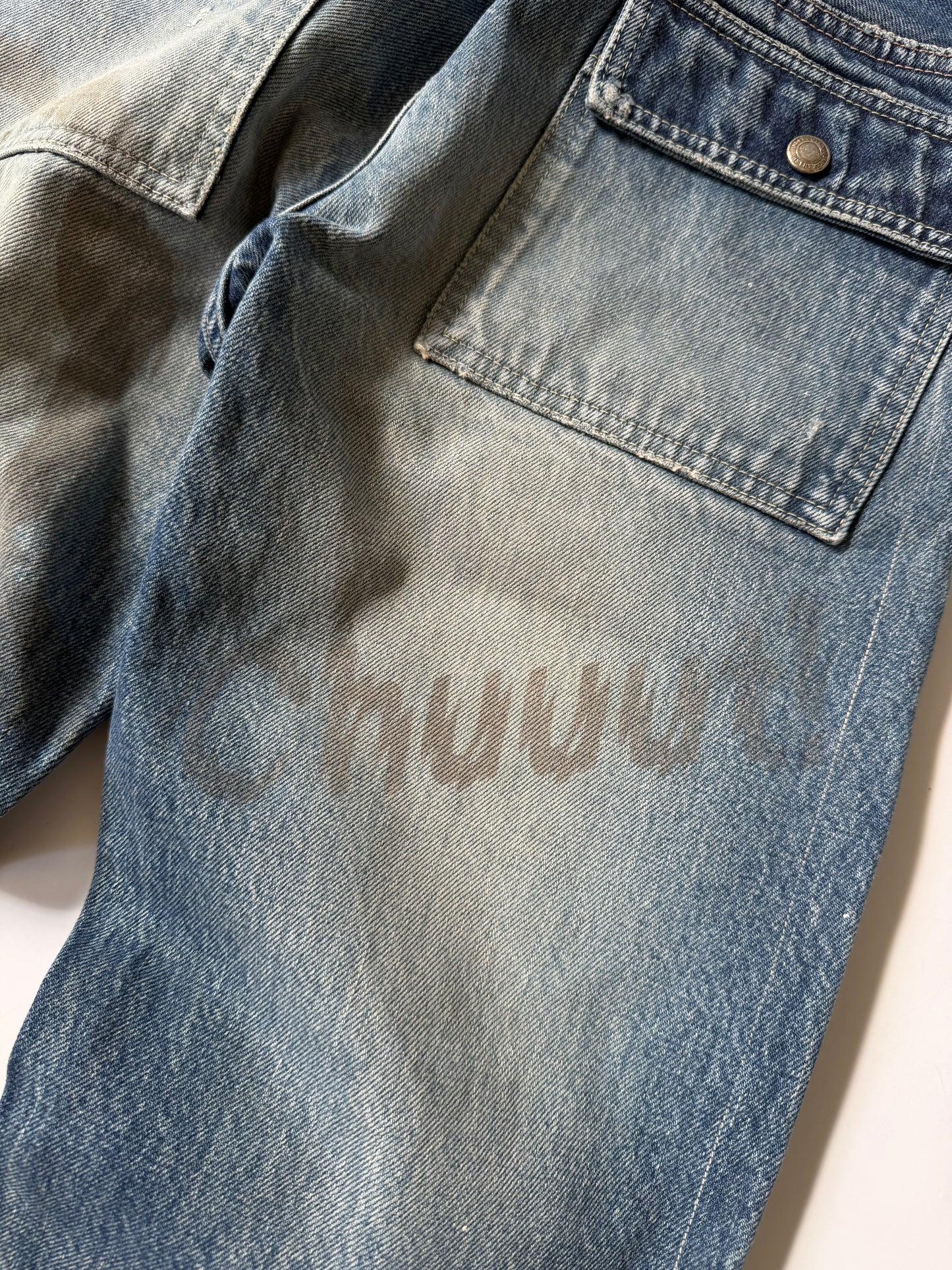 Undercover SS20006 T Chuuut Painted Denim Cargo Pants