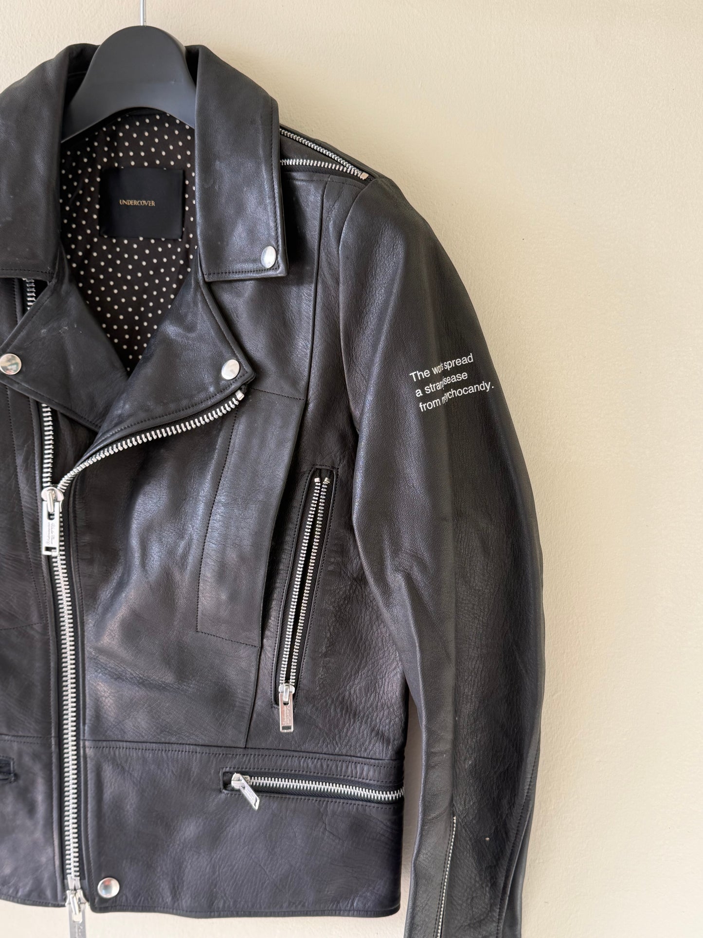 Undercover 14ss Psychocandy Black Leather Biker Jacket