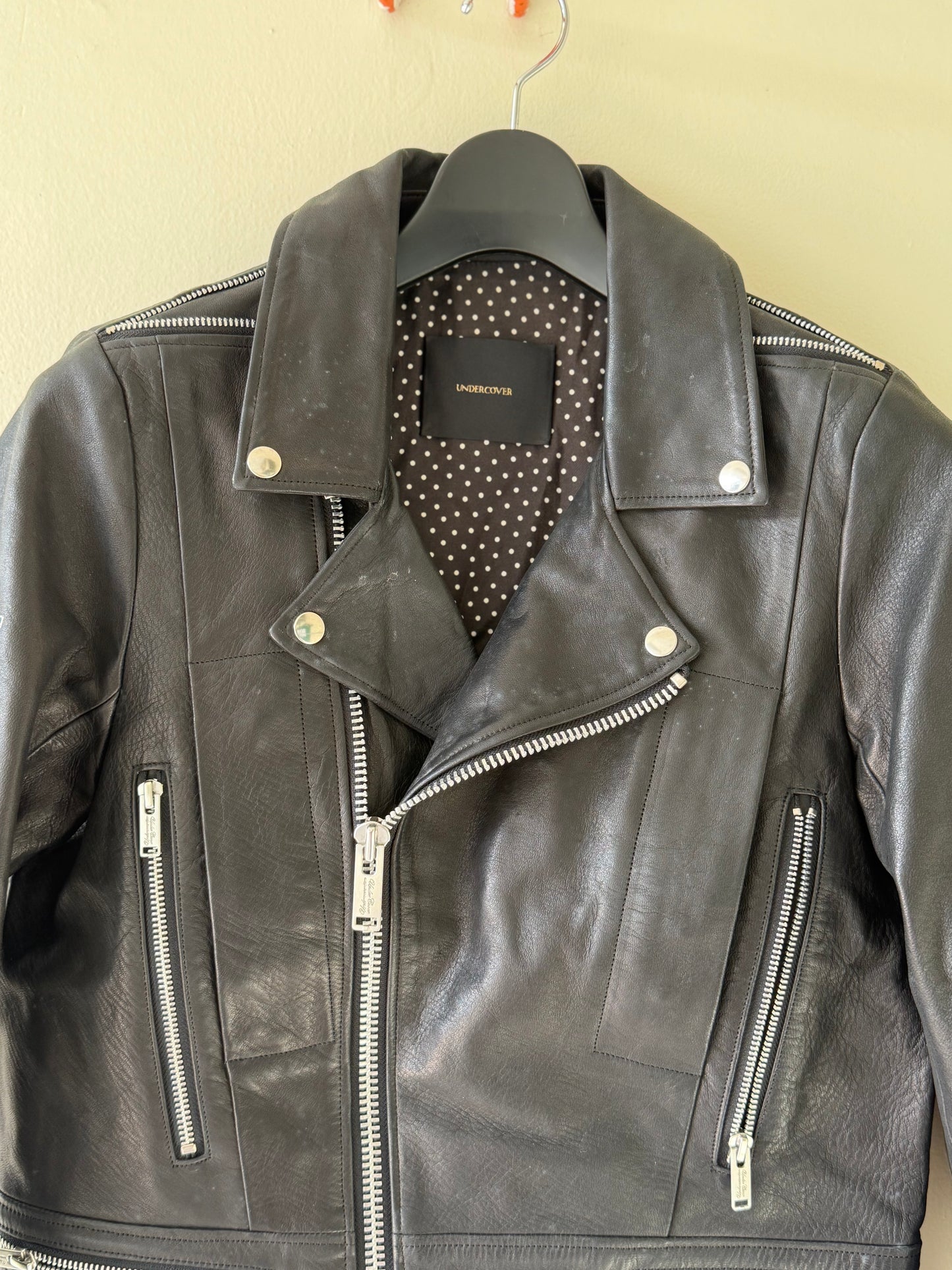Undercover 14ss Psychocandy Black Leather Biker Jacket