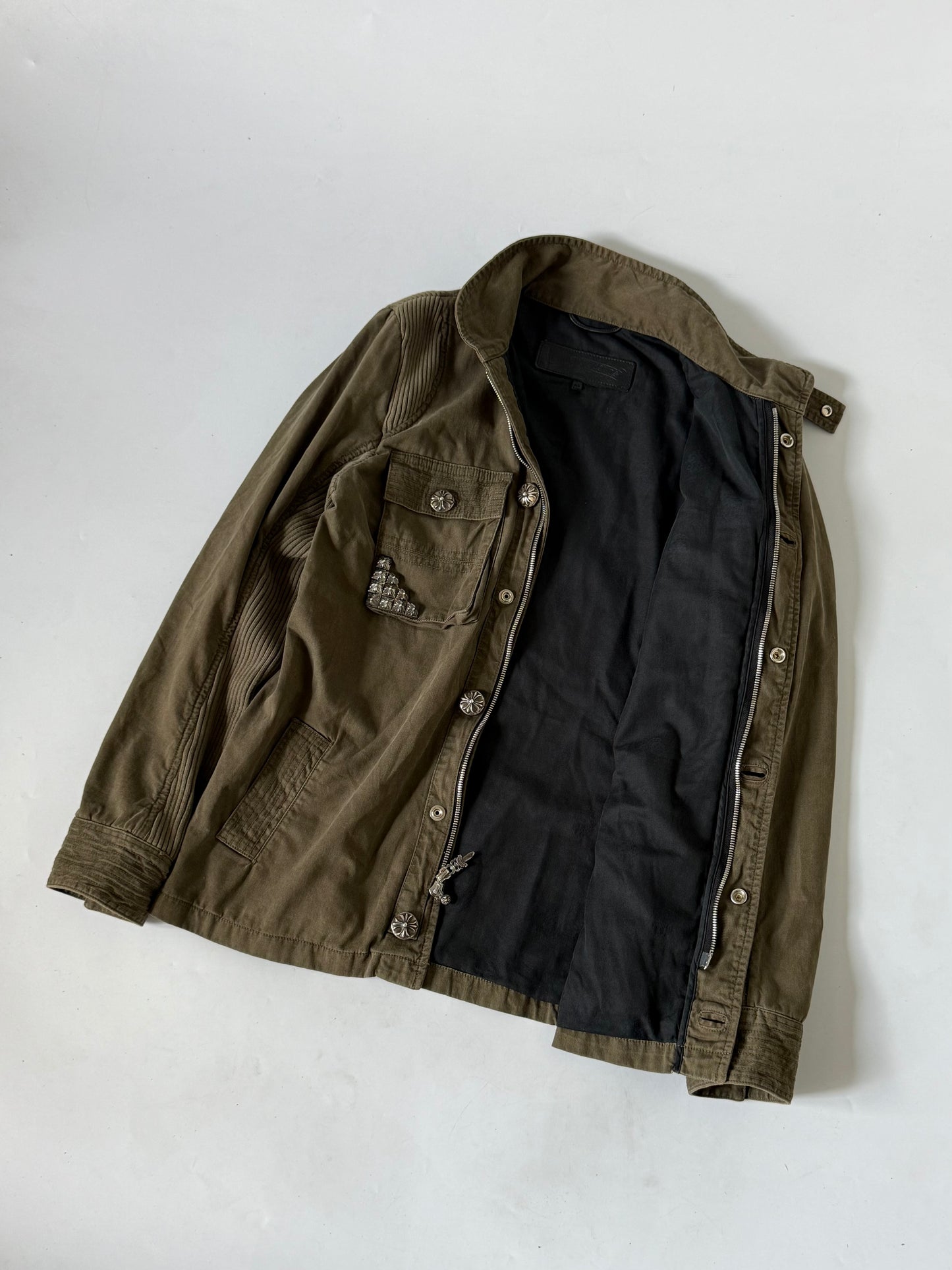Chrome Hearts Cherry Bomb Navy Green Military Jacket