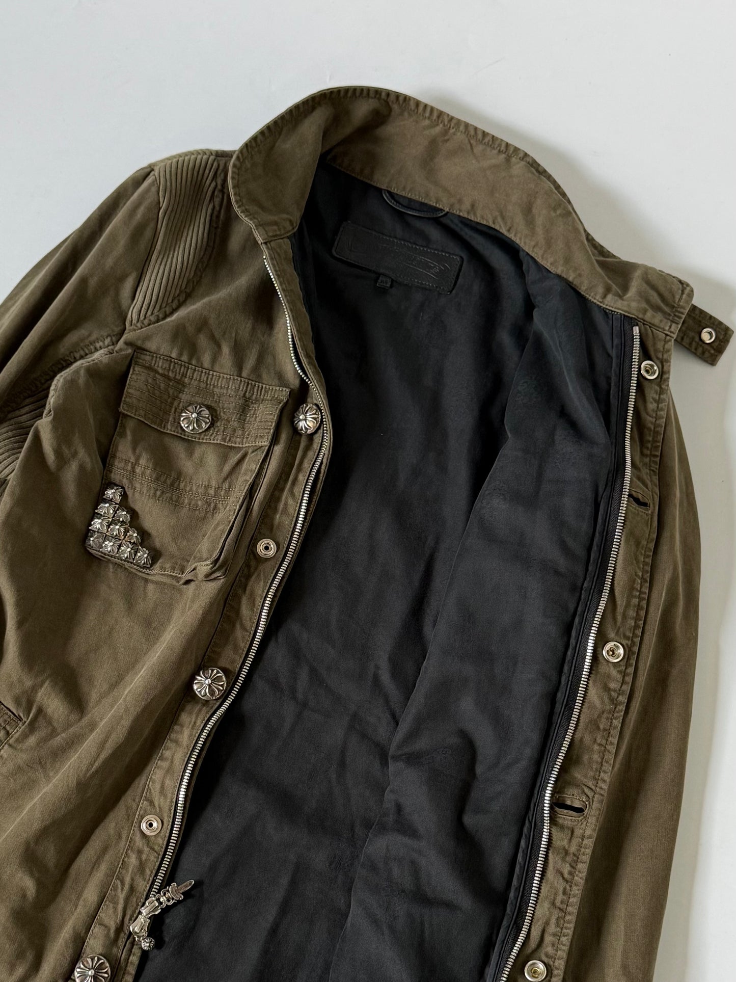 Chrome Hearts Cherry Bomb Navy Green Military Jacket