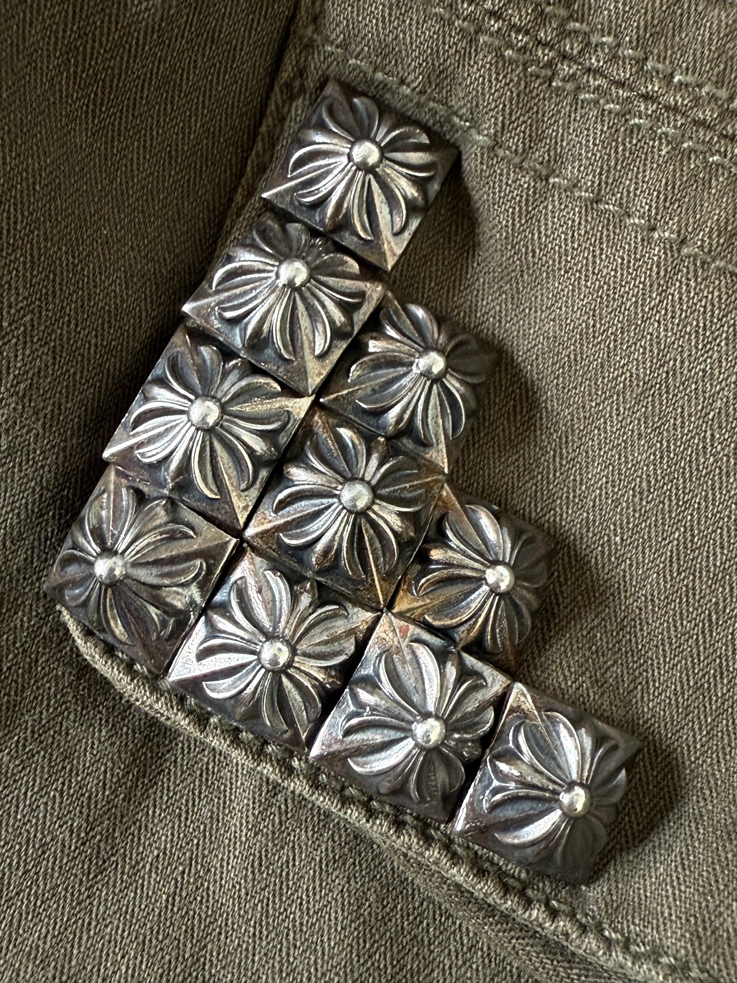 Chrome Hearts Cherry Bomb Navy Green Military Jacket