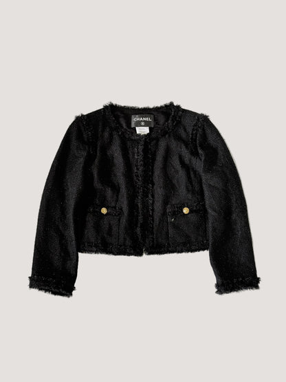 Chanel 2011 Cruise Collection Black Tweed Cropped Jacket