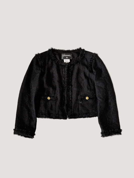 Chanel 2011 Cruise Collection Black Tweed Cropped Jacket
