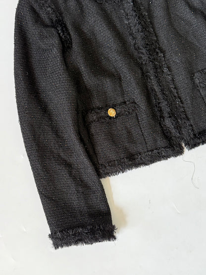 Chanel 2011 Cruise Collection Black Tweed Cropped Jacket