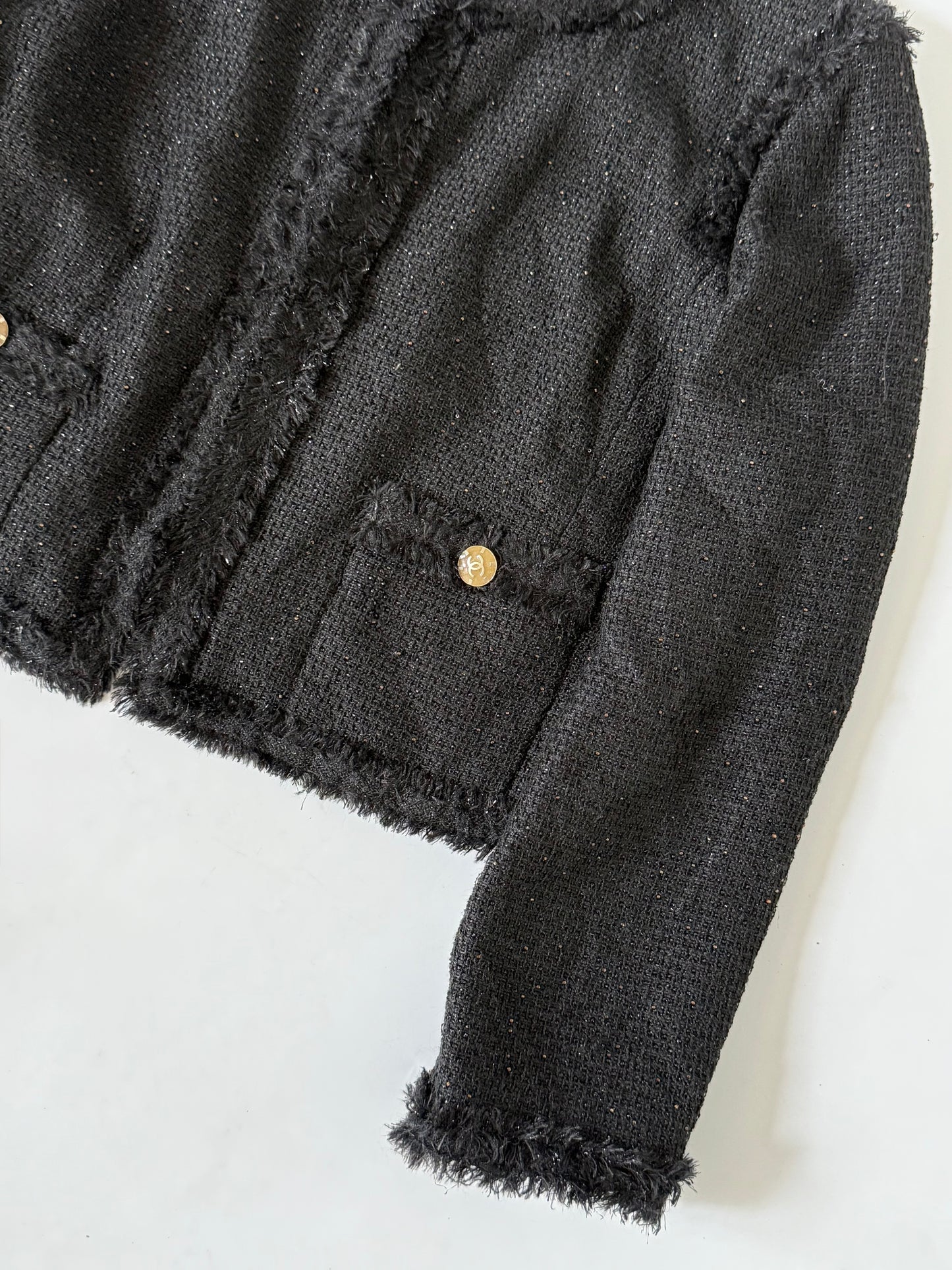 Chanel 2011 Cruise Collection Black Tweed Cropped Jacket
