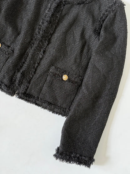 Chanel 2011 Cruise Collection Black Tweed Cropped Jacket