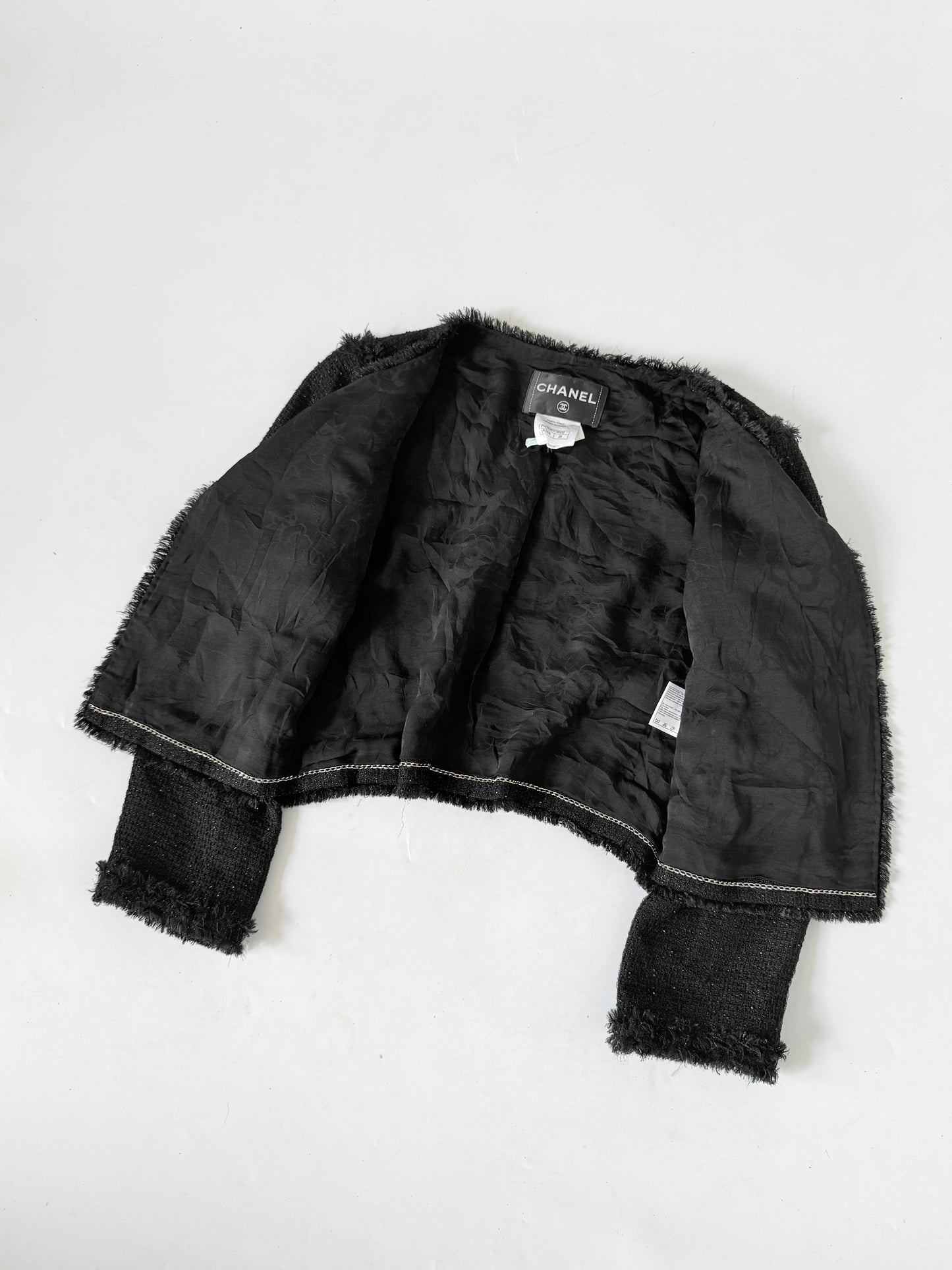 Chanel 2011 Cruise Collection Black Tweed Cropped Jacket