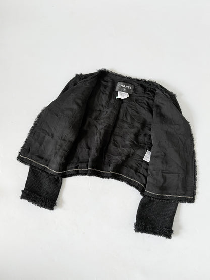 Chanel 2011 Cruise Collection Black Tweed Cropped Jacket