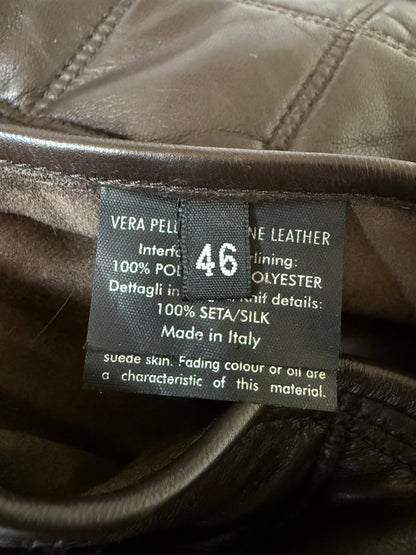 Gucci Archive Brown Reversible Quilted Leather Jacket Suede