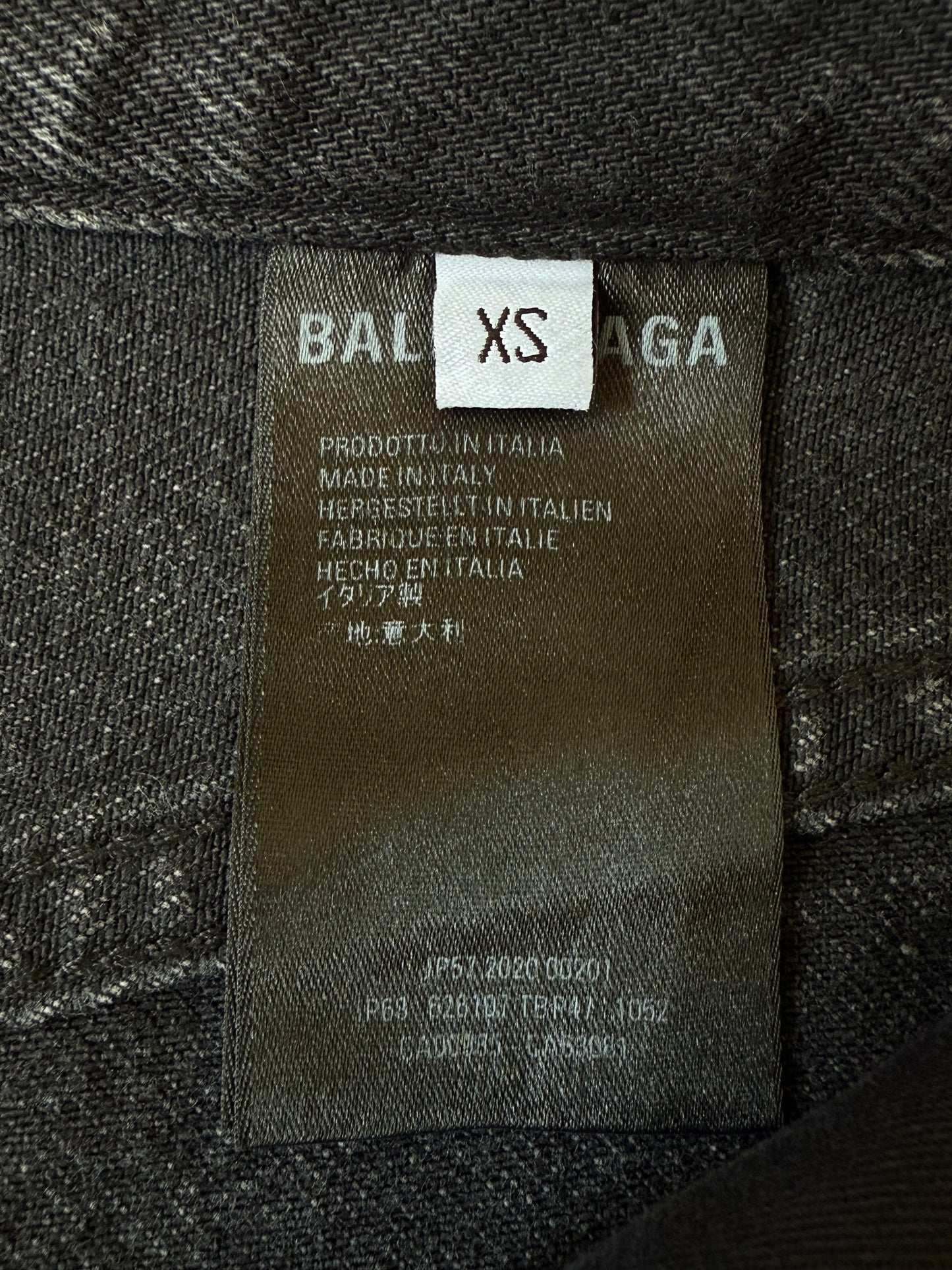 Balenciaga Black Denim Pants Silver Studded Embellishments