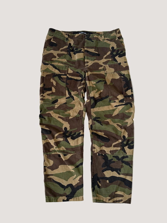 Balenciaga Camouflage Woodland Green Cargo Pants