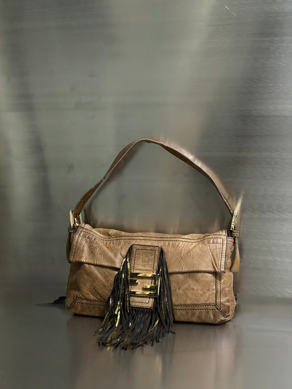 Fendi FF Fringe Baguette Bag
